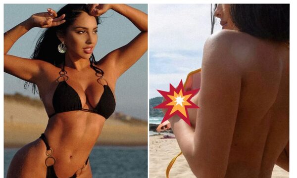 Top paraguaya posó sin ropa en una playa