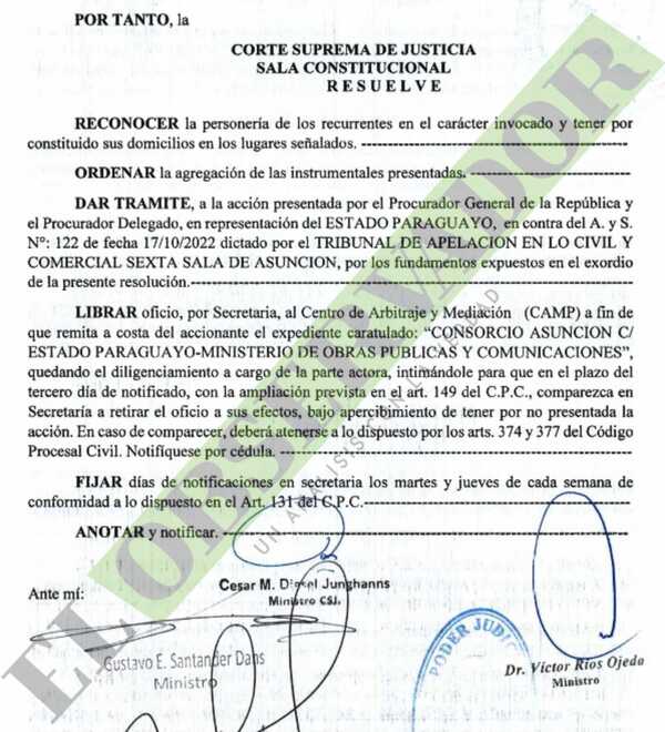 Salla Constitucional otorga trámite a acción de la PGR sobre millonaria demanda al MOPC