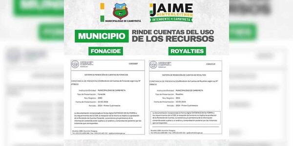 CAMBYRETÁ: MUNICIPIO RINDE CUENTAS DEL USO DE LOS RECURSOS DE ROYALTIES Y FONACIDE - Itapúa Noticias