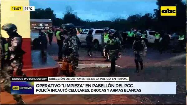 Video: Operativo ‘’limpieza’' en el pabellón del PCC - ABC Noticias - ABC Color