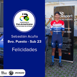 Sebastián Acuña fue octavo en sub 23 en panamericano ciclístico de ruta en Brasil