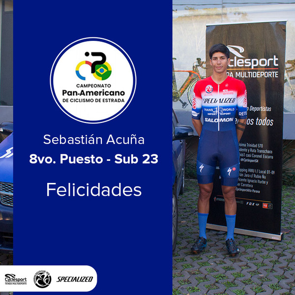 Sebastián Acuña fue octavo en sub 23 en panamericano ciclístico de ruta en Brasil