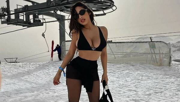 (Galería) Paraguaya peló cuero en plena nieve
