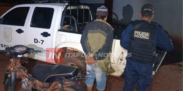 APREHENDEN A SOSPECHOSO Y RECUPERAN MOTOCICLETA HURTADA EN CARLOS A. LÓPEZ - Itapúa Noticias