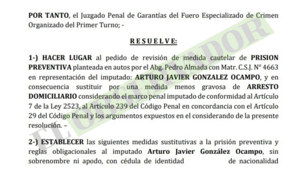 Jueza otorga arresto domiciliario a excomandante de la FAP imputado en caso Dakovo