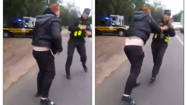 Conductor abofeteó a un agente de la Caminera