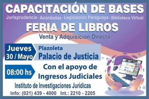 Realizarán feria de libros y capacitación sobre bases de datos jurídicos