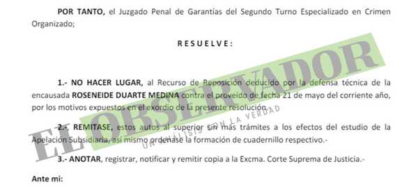 Rechazan reposición de acusada de trata por obstaculizar normal desarrollo del proceso