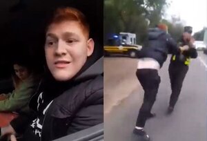 Accionarán legalmente contra joven que agredió a inspector de la Patrulla Caminera