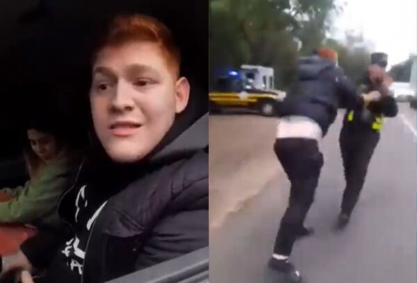 Accionarán legalmente contra joven que agredió a inspector de la Patrulla Caminera