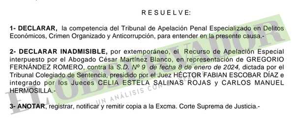 Cámara confirmó condena a dirigente campesino por lesión de confianza