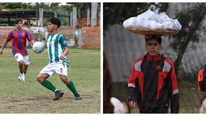 Juega fútbol, luego se cambia y vende chipa