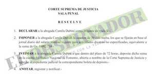 Abogada de Dubini Franco es declarada litigante de mala fe y recibe multa superior a G 3.000.000