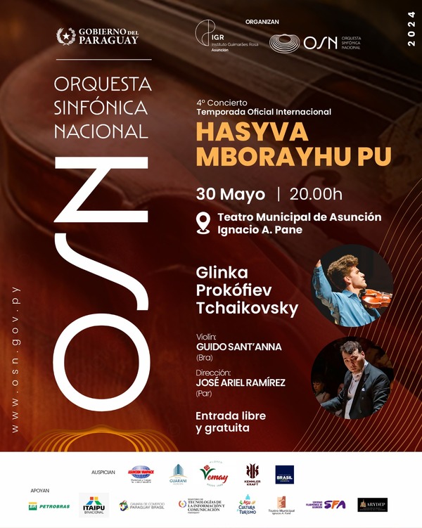La OSN presentará “Hasyva mborayhu pu” con el virtuoso violinista brasileño Guido Sant’anna - .::Agencia IP::.