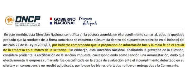 DNCP comprobó que la firma de extitulares de ANDE presentó documentos falsos y hubo mala fe - Economía - ABC Color