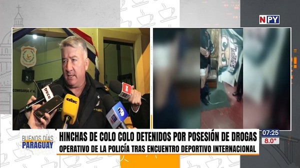 Hinchas de Colo-Colo detenidos por posesión de drogas - Noticias Paraguay