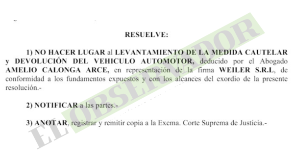Rechazan intento de empresa de recuperar camioneta vendida a supuesto narco
