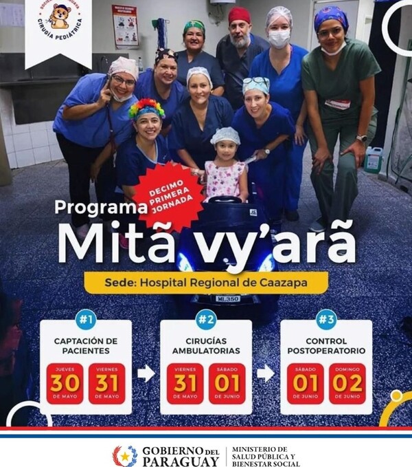 Realizarán cirugías pediátricas gratuitas a menores de 0 a 17 años en Caazapá - .::Agencia IP::.