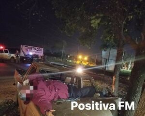 Karai fue embestido y despedido de su vehículo y se salvó