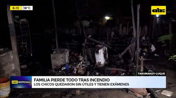 Luque: Familia pierde todo tras incendio de vivienda   - ABC Noticias - ABC Color