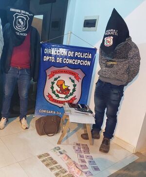Policia Aprehende a dos hombres por supuesto robo agravado en Horqueta