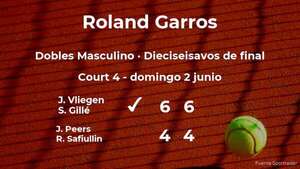 Vliegen y Gillé estarán en los octavos de final del torneo de París - Tenis - ABC Color