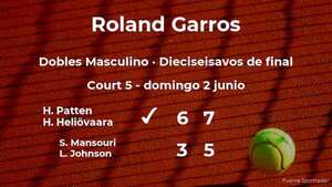 Patten y Heliövaara consiguen la plaza de los octavos de final a costa de Mansouri y Johnson - Tenis - ABC Color