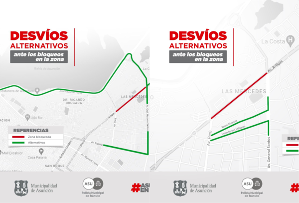 Avda. Artigas bloqueada ante manifestación de grupos indígenas - Megacadena - Diario Digital