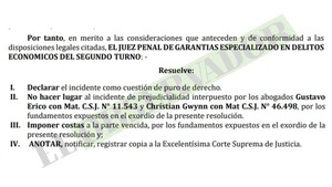 Rechazan incidentes sobre causa a Wilfrido Cáceres por lavado y enriquecimiento