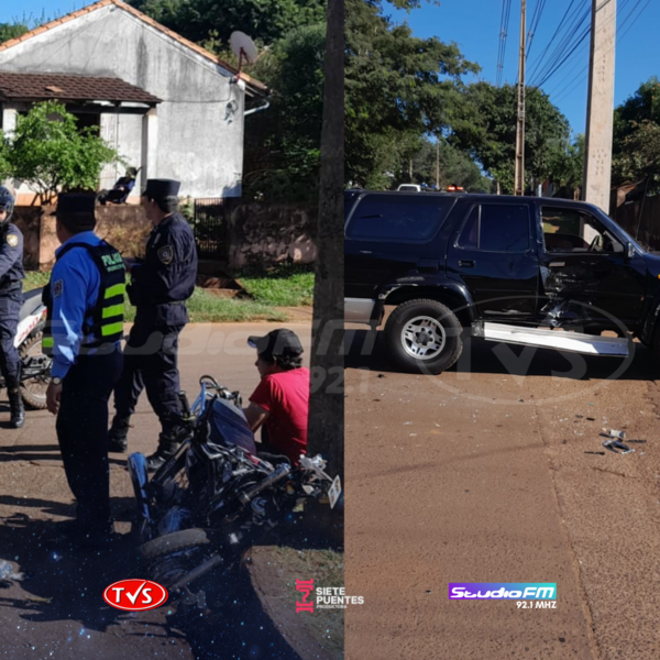 BARRIO SAN PEDRO DE ENCARNACIÓN: JOVEN HERIDO EN COLISIÓN DE VEHÍCULOS - TVS