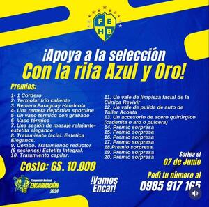 RIFA A BENEFICIO DE LA SELECCIÓN ENCARNACENA DE HANDBALL - TVS