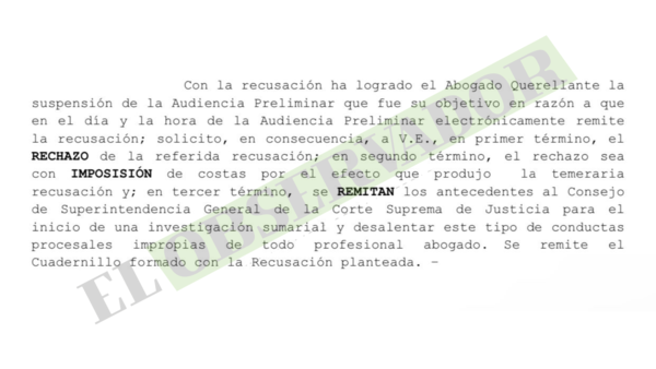 Jueza solicita que se remitan antecedentes de la querella en la causa a Iván Balbuena, por impedir audiencia preliminar