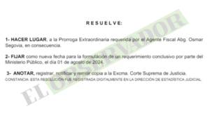 Conceden prórroga para finalizar investigación a funcionarios de DINAC vinculados al tráfico de drogas