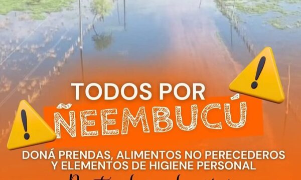 UNE recibirá donaciones para damnificados de Ñeembucú