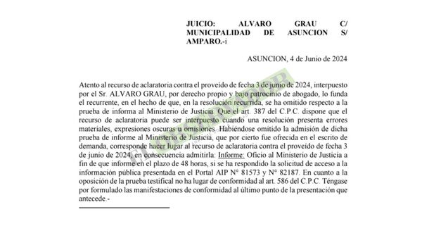 Autorizan declaración de altos jefes municipales sobre amparo promovido por Concejal