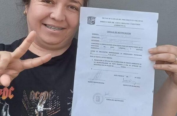 Notificada por hacer asado