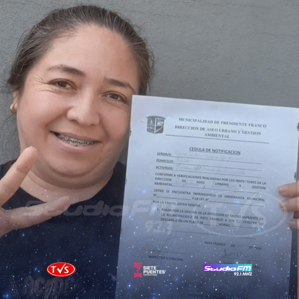 DENUNCIADA POR SU VECINO POR HUMO DE ASADO ES NOTIFICADA POR LA MUNICIPALIDAD DE PRESIDENTE FRANCO - TVS