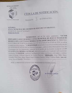 Intendente imputado por lesión de confianza solicitó restitución de su cargo y Justicia Electoral falló en su contra - Nacionales - ABC Color