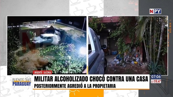 Militar ebrio atropelló una casa en Sajonia - Noticias Paraguay