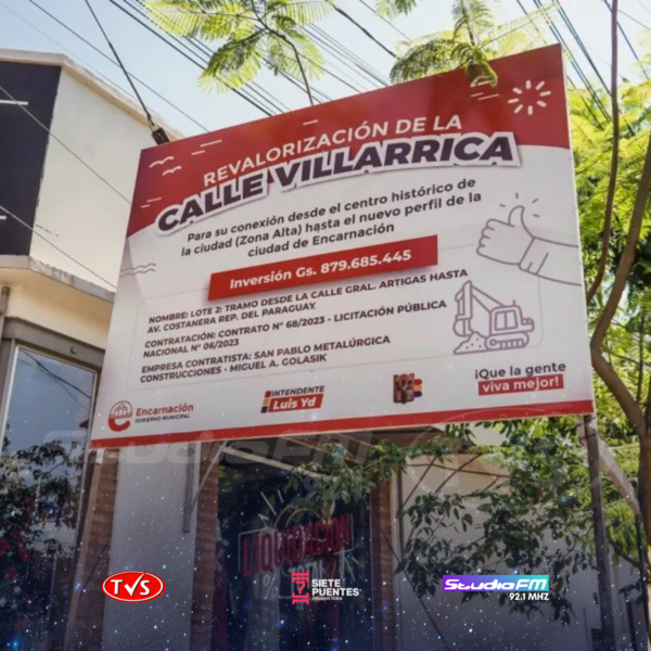 ¿QUÉ OPINAS? SOBRE LA INVERSIÓN DE GS. 22.480 MILLONES SOBRE LA "REVALORIZACIÓN" DE LA CALLE VILLARRICA. - TVS