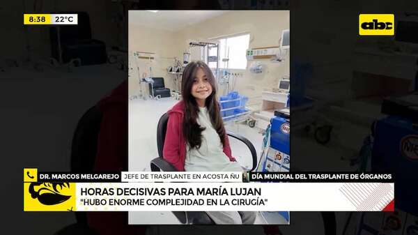 Horas decisivas para María Luján: se recupera tras recibir un nuevo corazón - ABC Noticias - ABC Color