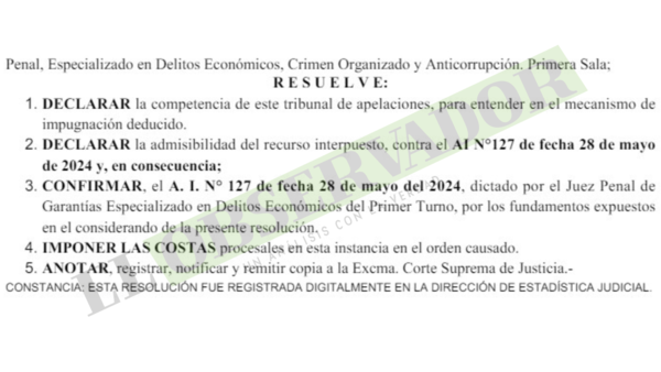 Cámara descarta agravios en admisión de imputación por millonario robo de cables de ANDE