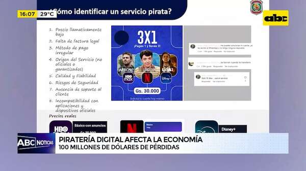 Piratería digital afecta la economía: 100 millones de dólares de pérdidas - ABC Noticias - ABC Color