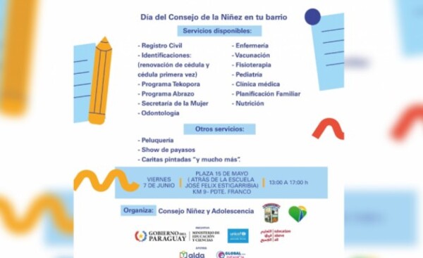 Ofrecerán varios servicios a través del Consejo de la Niñez en Franco