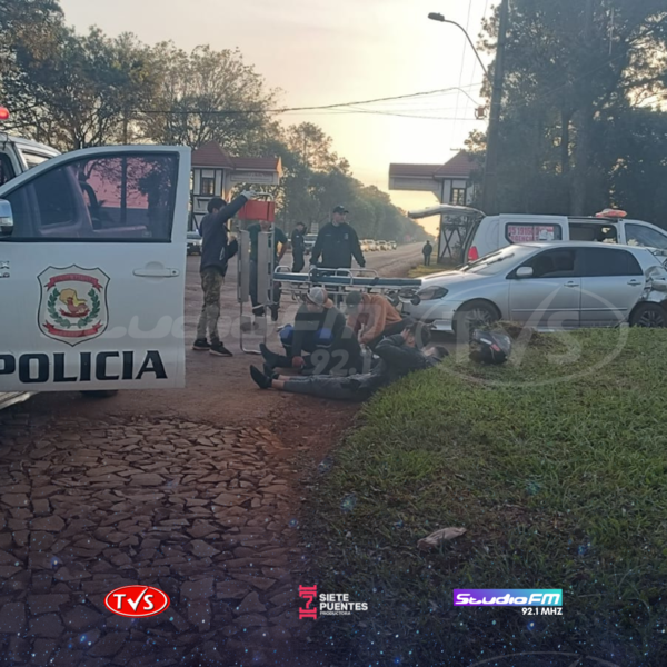 COLISIÓN EN RUTA PY06 EN BELLA VISTA DEJA LESIONADOS Y DAÑOS MATERIALES - TVS