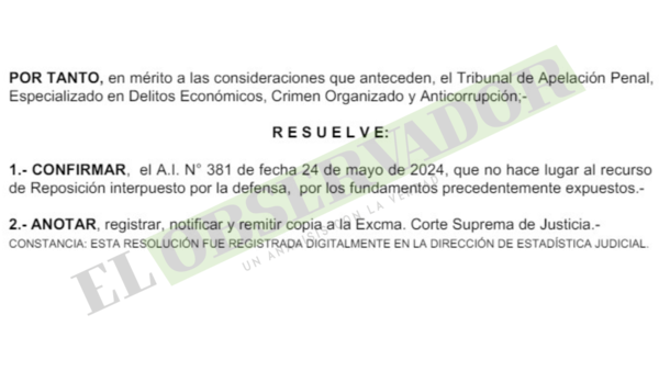 Tribunal ratifica acumulación de causa para integrante de rosca liderada por exfiscal Ana Girala