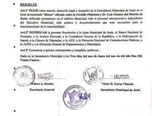 Jesús y sus dos municipalidades: Intendente abrió oficina paralela porque no puede ingresar a la sede municipal - Política - ABC Color