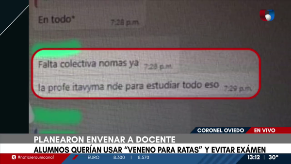 Coronel Oviedo: Alumnos querían envenenar a docente para evitar examen - Unicanal