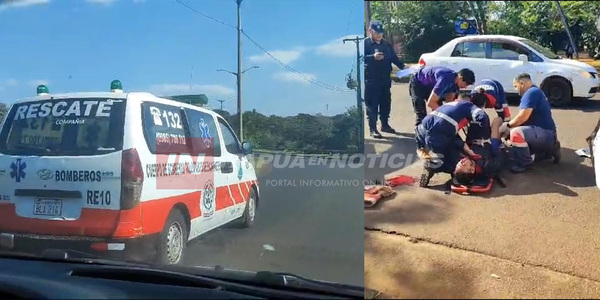 MOTOCICLISTA RESULTÓ CON GRAVES LESIONES TRAS IMPACTAR DE FRENTE CONTRA UN CAMIÓN - Itapúa Noticias