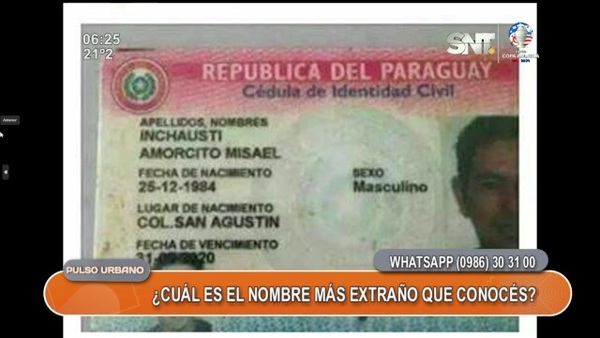 Conoce los nombres más extraños que hay en Paraguay - SNT